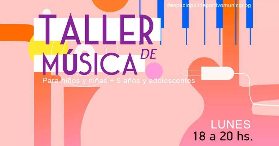 afiche de inscripciones al taller de música en el polideportivo municipio g