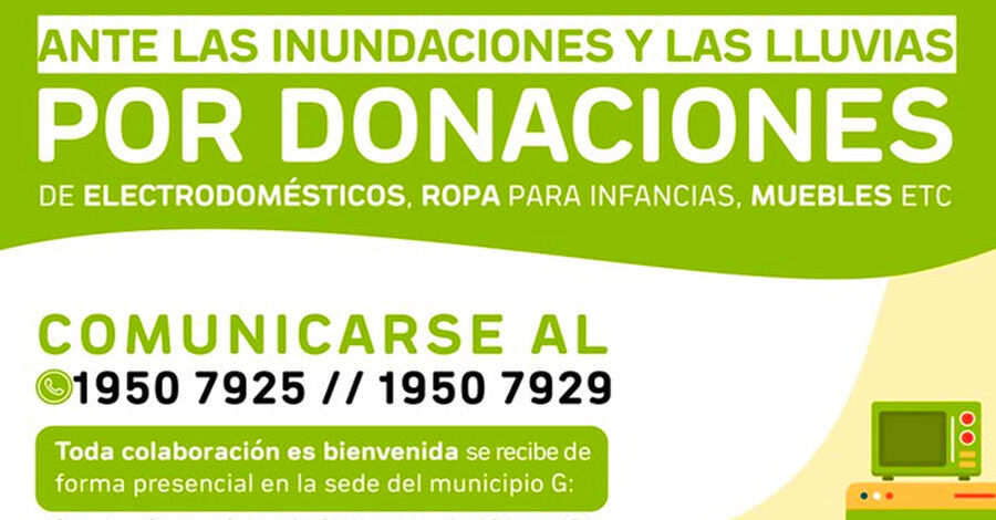 Donaciones para damnificados por las inundaciones en el Municipio G