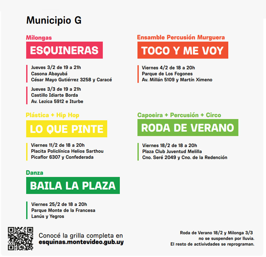 Programa Municipio G Actividades esquineras
