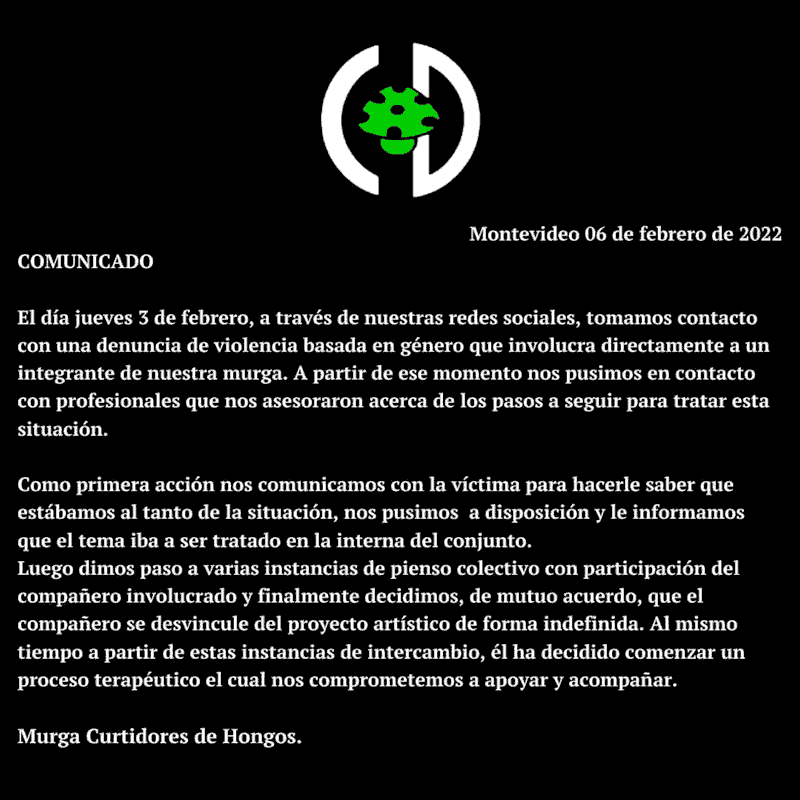 Comunicado Curtidores de Hongos 2022