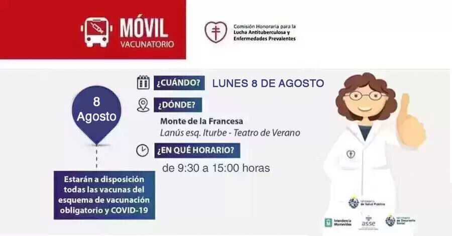 Vacunatorio móvil en el Teatro de Verano de Colón 8 de agosto 2022