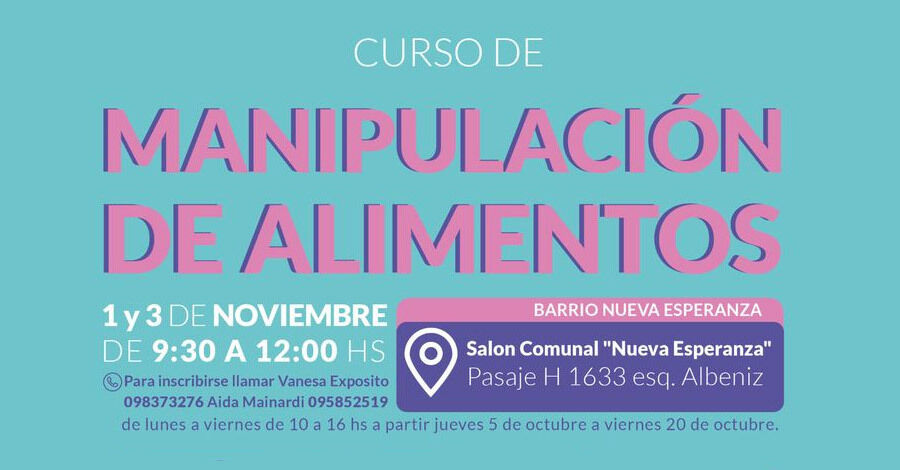 Curso de Manipulación de Alimentos en el Salón Comunal Nueva Esperanza