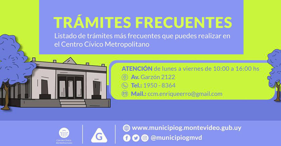 Trámites frecuentes en el Centro Cívico Metropolitano “Enrique Erro”