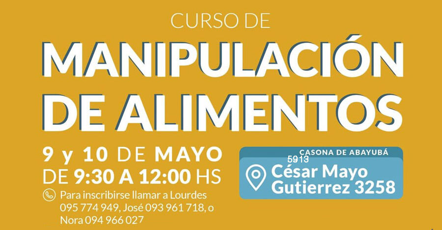 Curso de manipulación de alimentos en la Casona de Abayubá