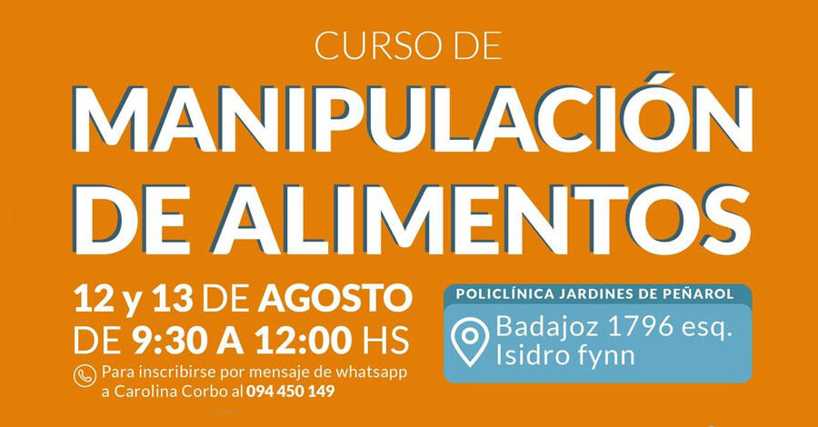 Curso de manipulación de alimentos en la Policlínica Jardines de Peñarol