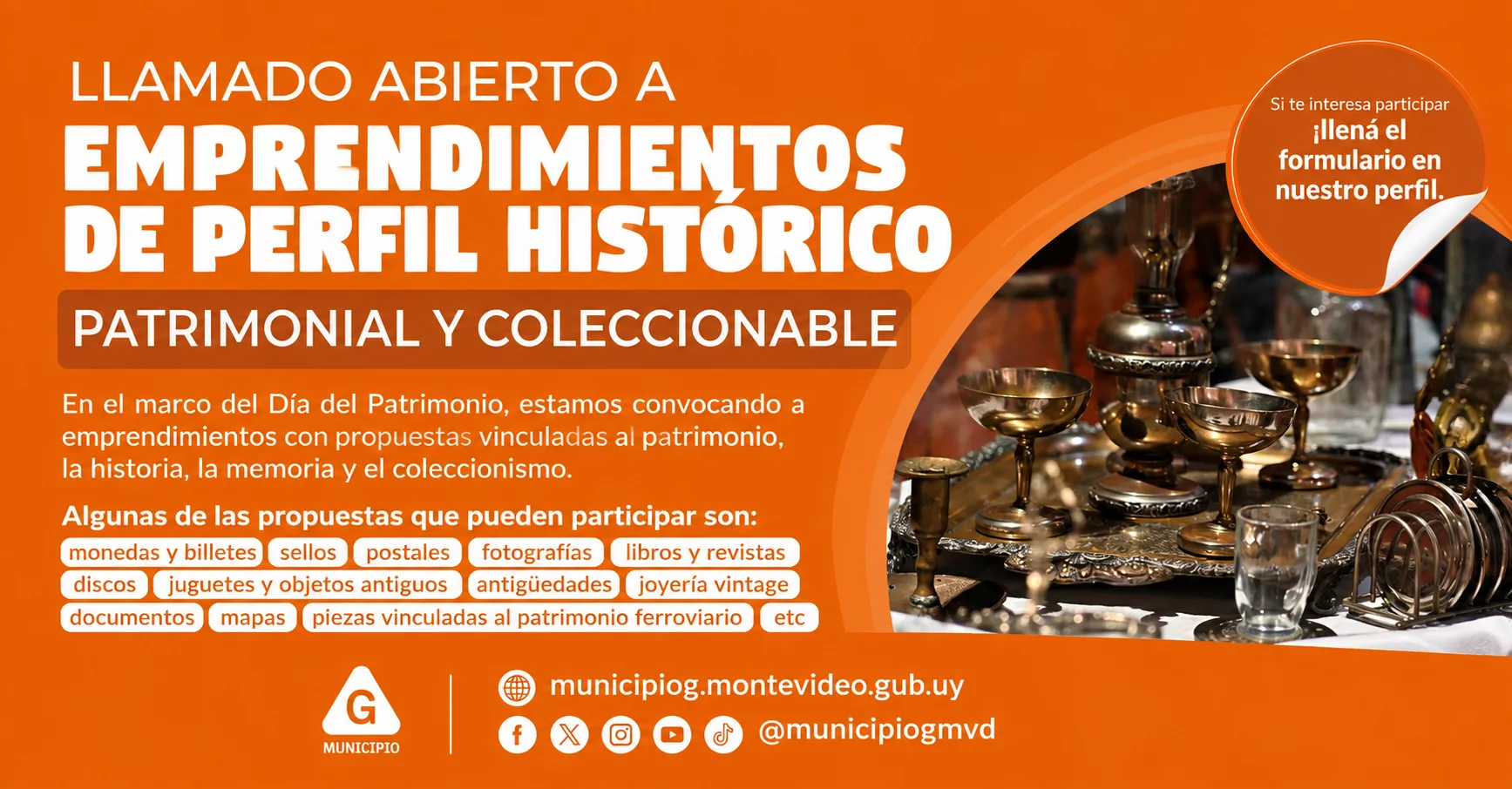 Llamado abierto a Emprendimientos de Perfil Histórico para el día del Patrimonio