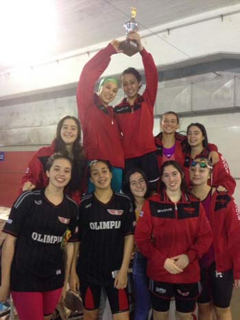 FOTO: Federación Uruguaya de Natacion 2016 NACIONAL PILETA CORTA Olimpia Campeon DAMAS