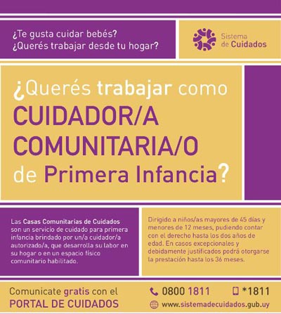 afiche de sistema de cuidados para cuidar en la primera infancia
